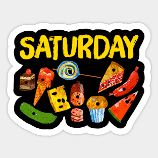 Very Hungry Caterpillar Saturday Fruits Birthday Teacher Sticker